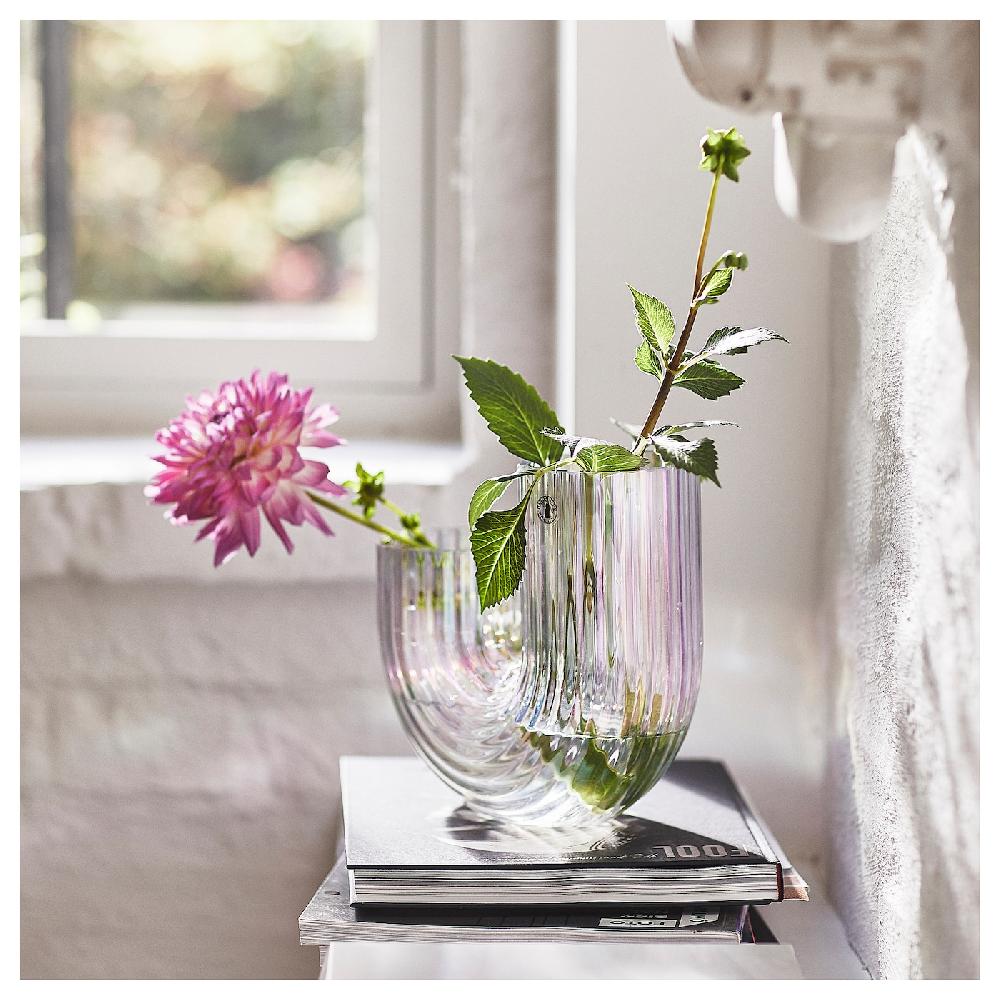 IKEA RÄFFELBJÖRK Vase perlmuttfarben 20 cm Wochenangebot