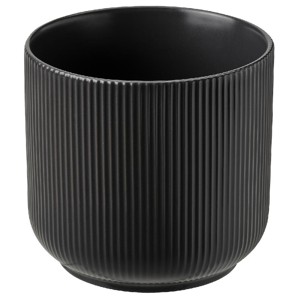 IKEA GRADVIS Übertopf drinnen/draußen schwarz 12 cm