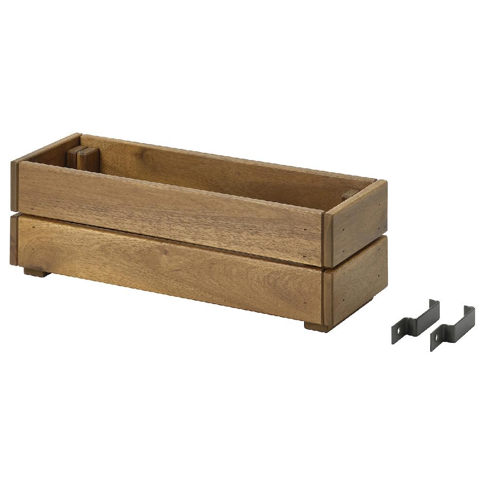 IKEA STJÄRNANIS Blumenkasten für draußen Akazie 43x15 cm Auslauf