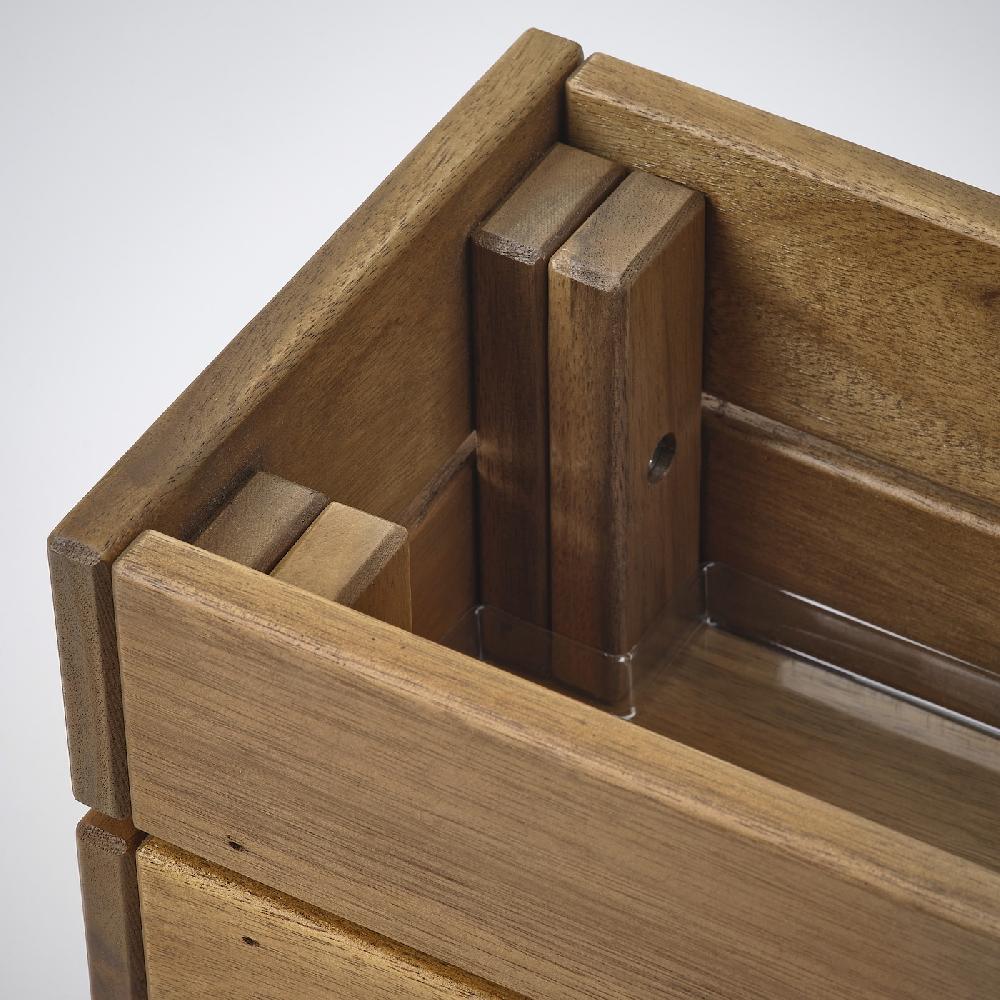 IKEA STJÄRNANIS Blumenkasten für draußen Akazie 43x15 cm Auslauf