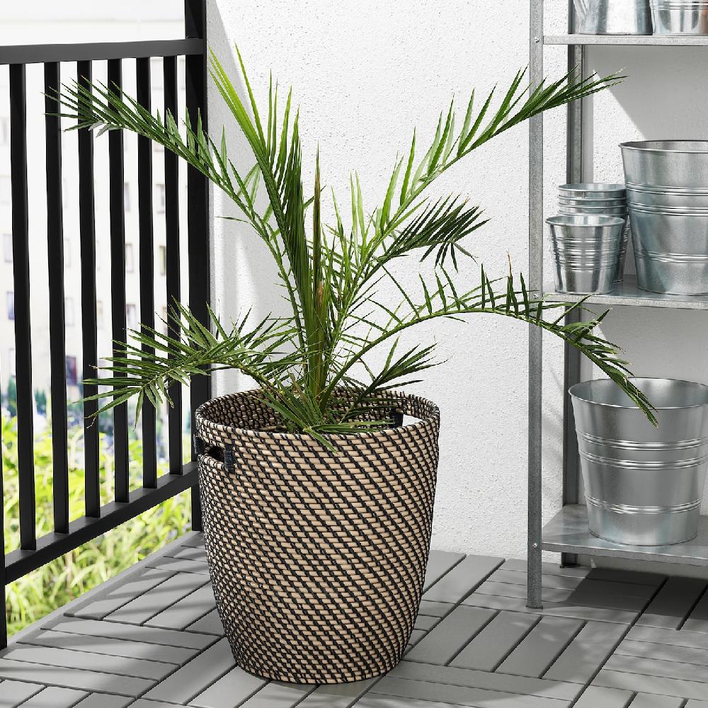 IKEA RÅGKORN Übertopf drinnen/draußen dunkelgrau/beige 32 cm Angebote