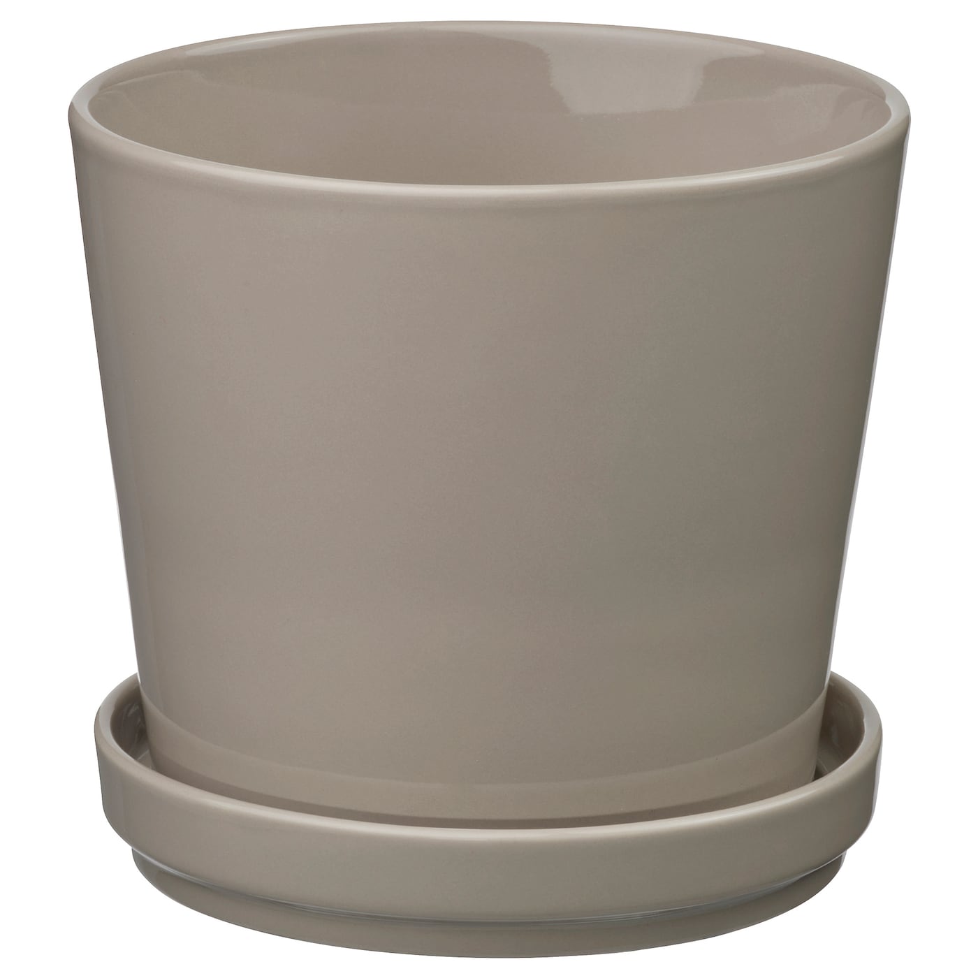 IKEA KLOTLÖNN Blumentopf mit Untersetzer drinnen/draußen/grau/beige 15 cm