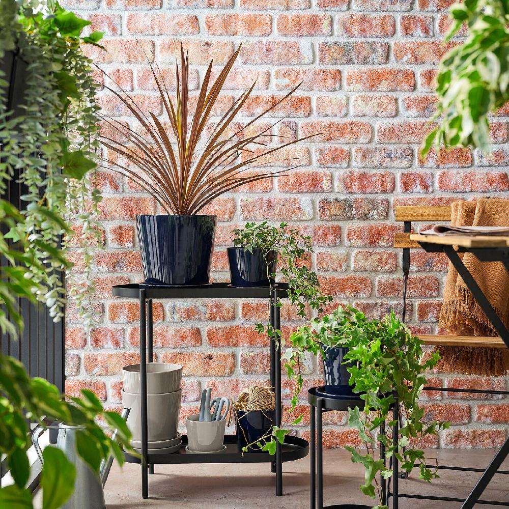 IKEA KLOTLÖNN Blumentopf mit Untersetzer drinnen/draußen/grau/beige 15 cm Schlussverkauf