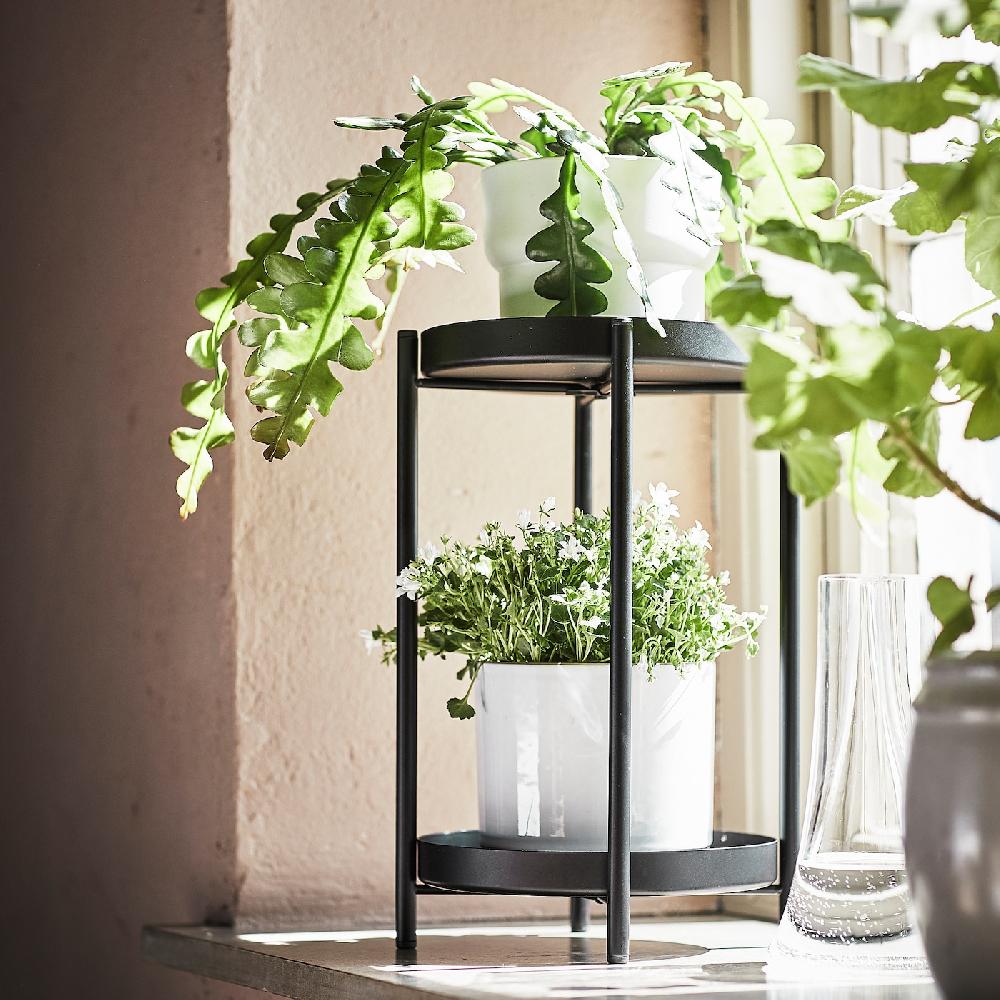 IKEA OLIVBLAD Blumenständer drinnen/draußen schwarz 35 cm Kostenloser Versand