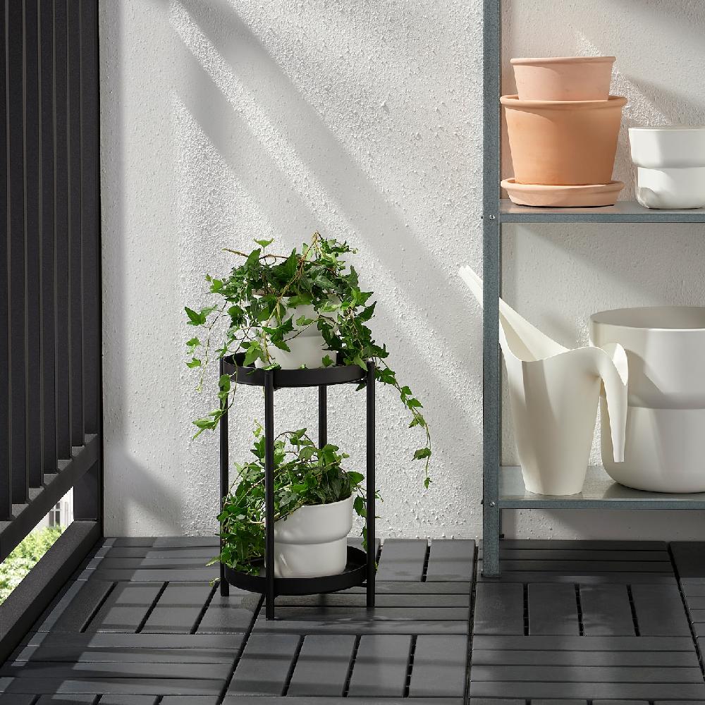 IKEA OLIVBLAD Blumenständer drinnen/draußen schwarz 35 cm Kostenloser Versand