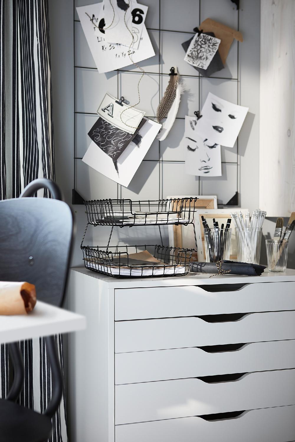 IKEA SÖSDALA Notizgitter mit Clips schwarz 60x75 cm Jubiläumsangebot