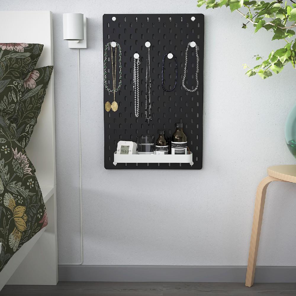 IKEA SKÅDIS Lochplatte/Kombination schwarz 36x56 cm