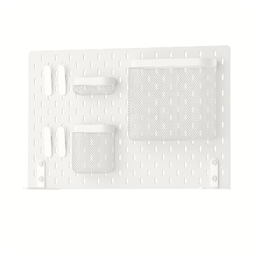 IKEA SKÅDIS Lochplatte/Kombination weiß 56x37 cm
