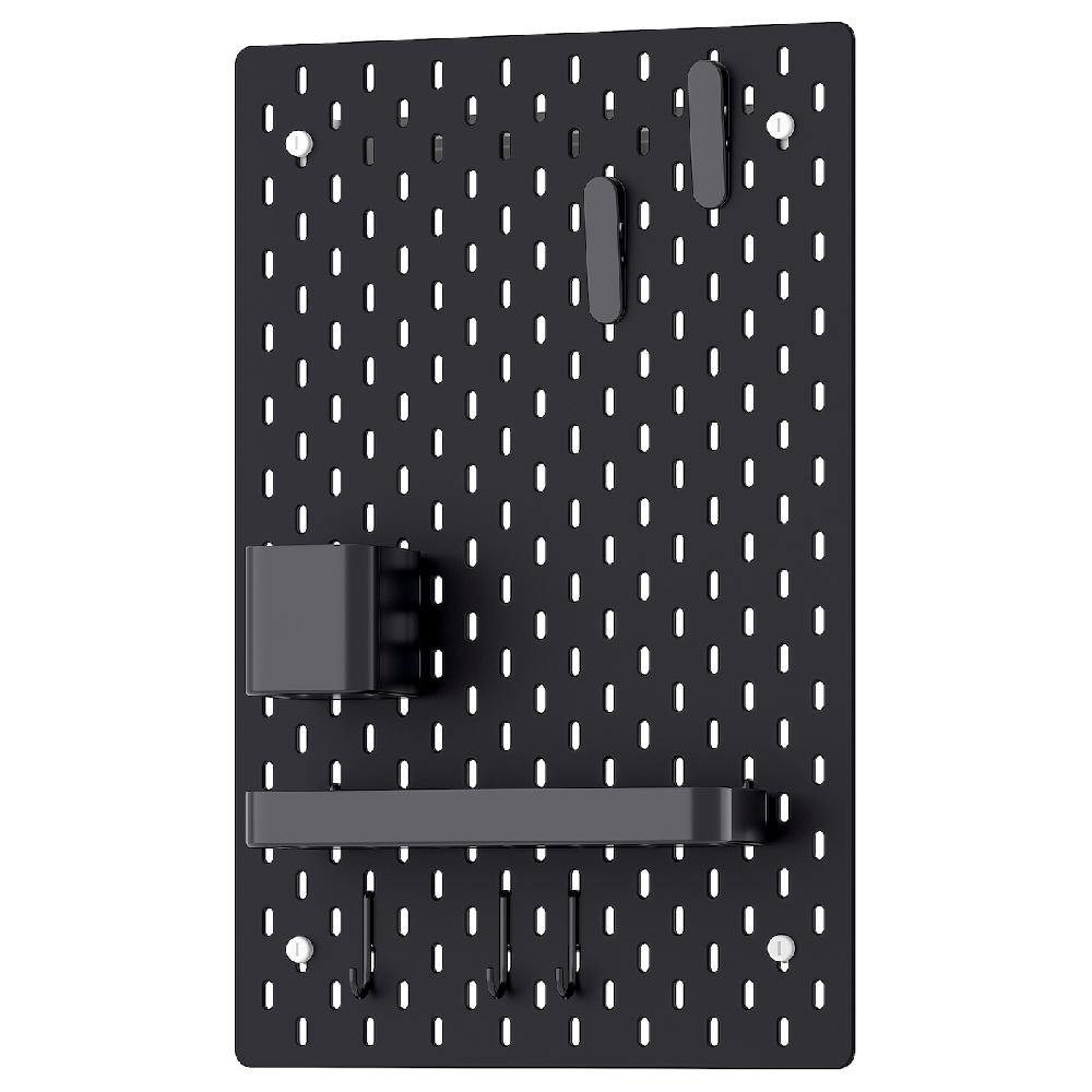 IKEA SKÅDIS Lochplatte/Kombination schwarz 36x56 cm