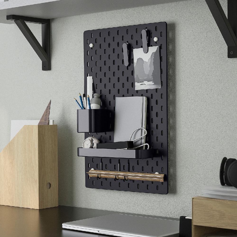 IKEA SKÅDIS Lochplatte/Kombination schwarz 36x56 cm Sonderangebote