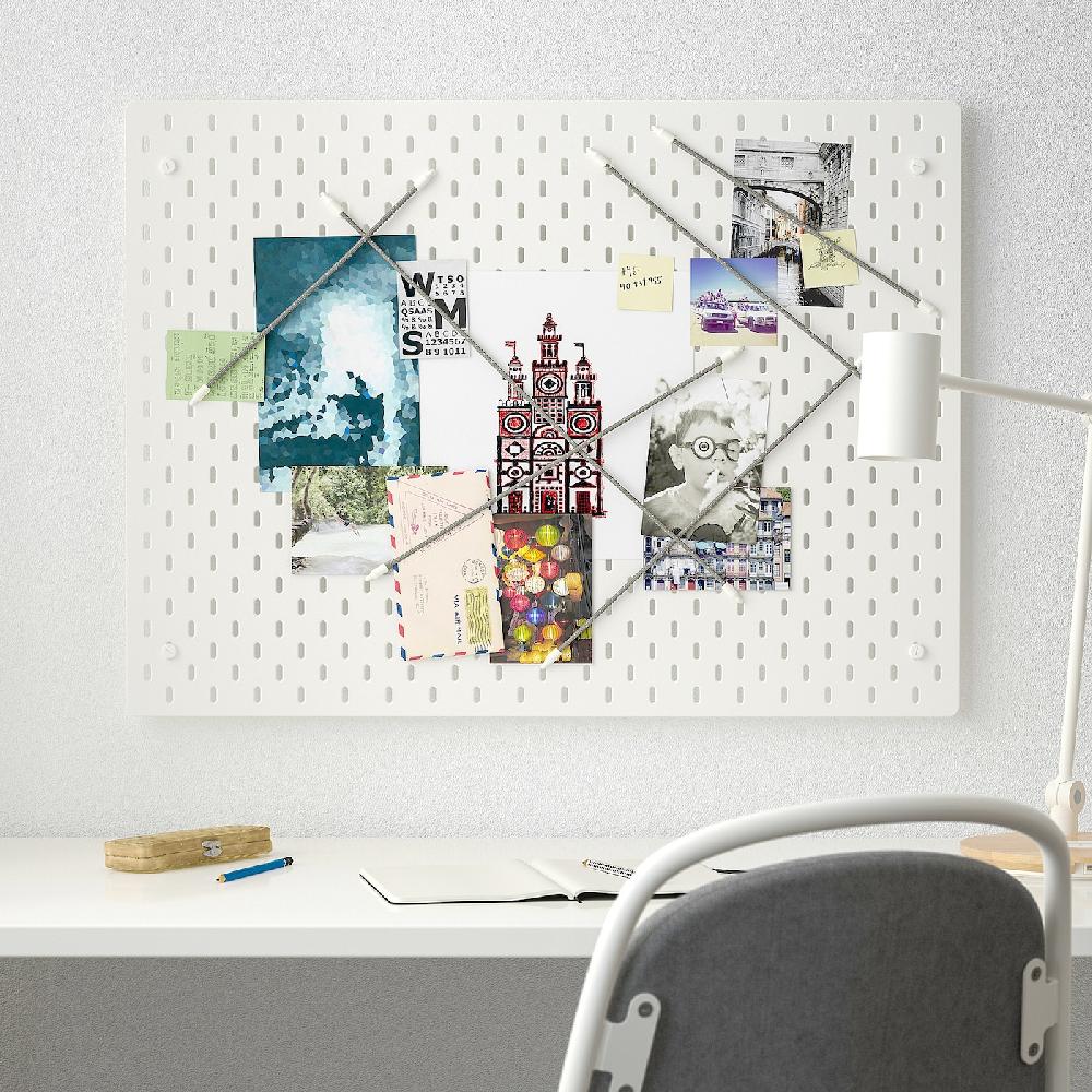 IKEA SKÅDIS Lochplatte/Kombination weiß 76x56 cm Riesige Ersparnisse