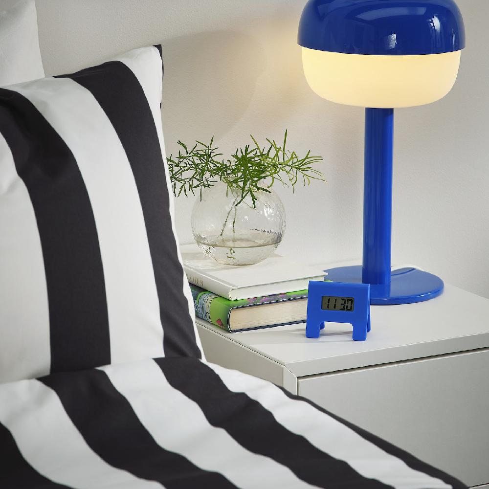 IKEA KUPONG Wecker leuchtend blau 7x6 cm Super Sparpreis