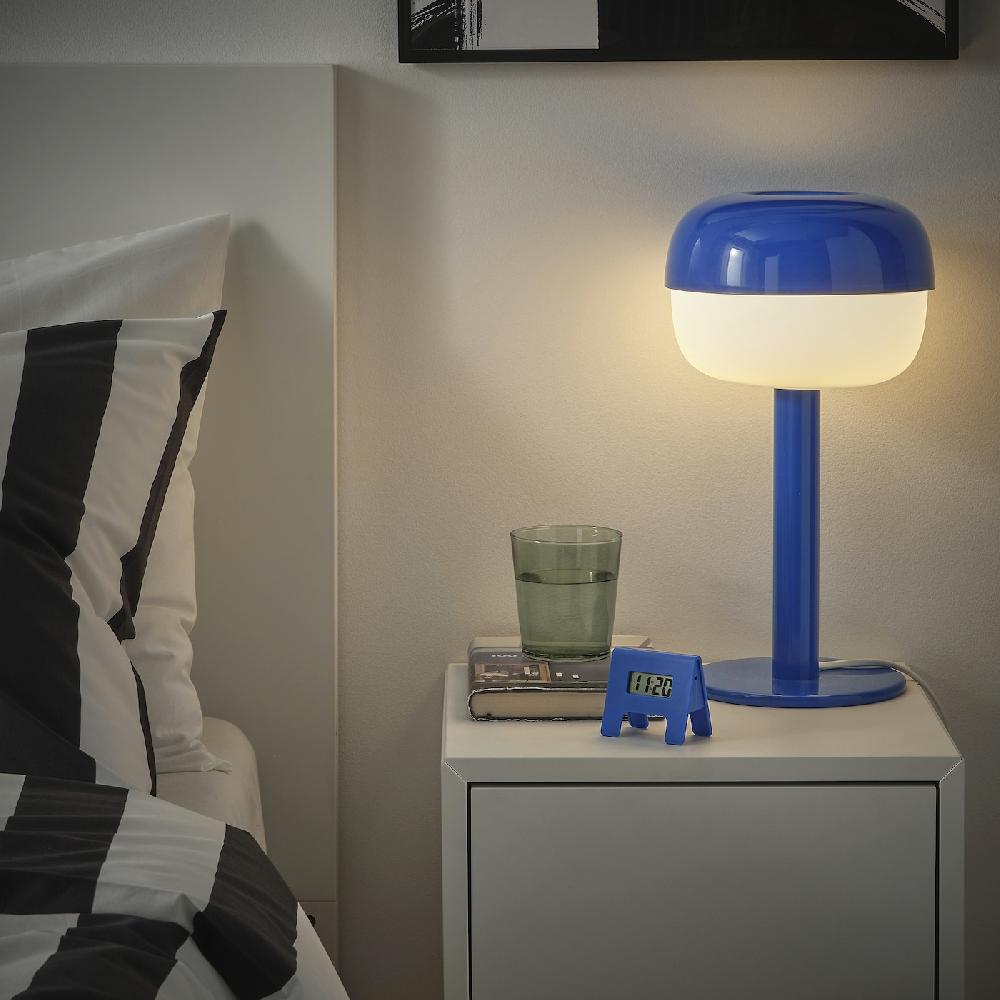 IKEA KUPONG Wecker leuchtend blau 7x6 cm Super Sparpreis