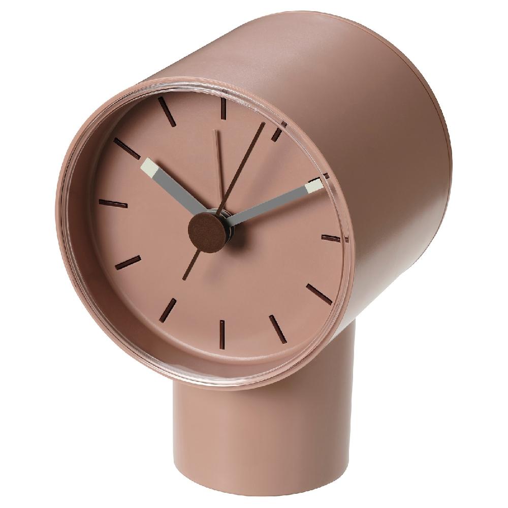 IKEA BONDTOLVAN Wecker analog/blassrosa 8x9 cm