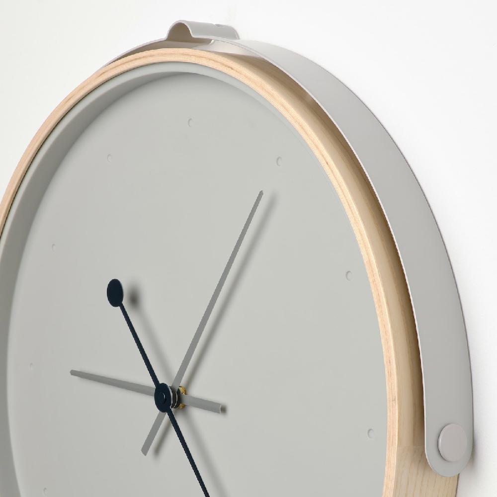 IKEA ROTBLÖTA Wanduhr Eschenfurnier/hellgrau 42 cm Neueste Stile
