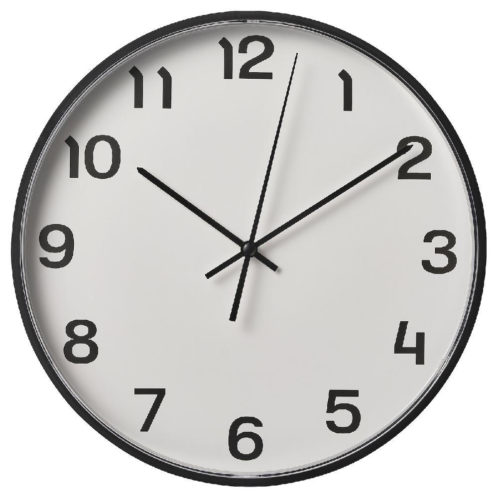 IKEA PLUTTIS Wanduhr schwarz 28 cm