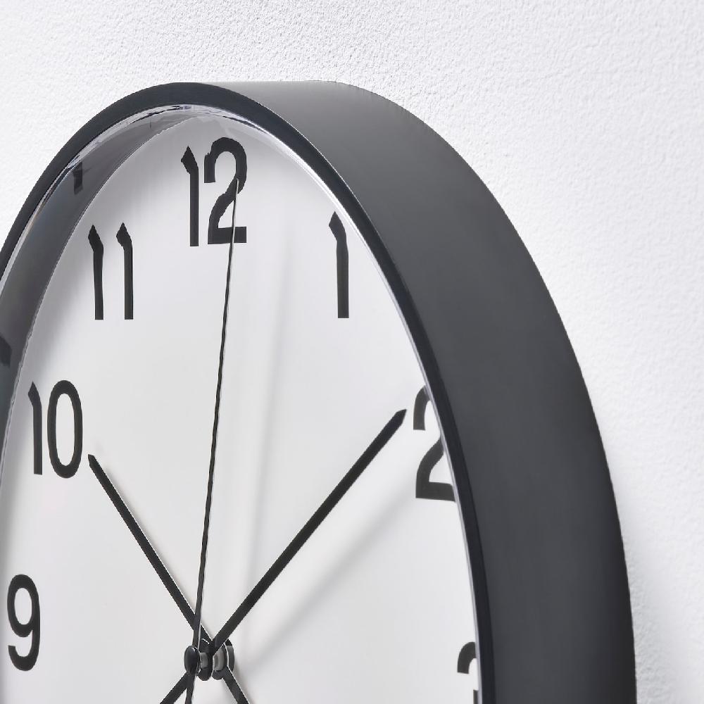 IKEA PLUTTIS Wanduhr schwarz 28 cm Zeitbegrenzte Promotion