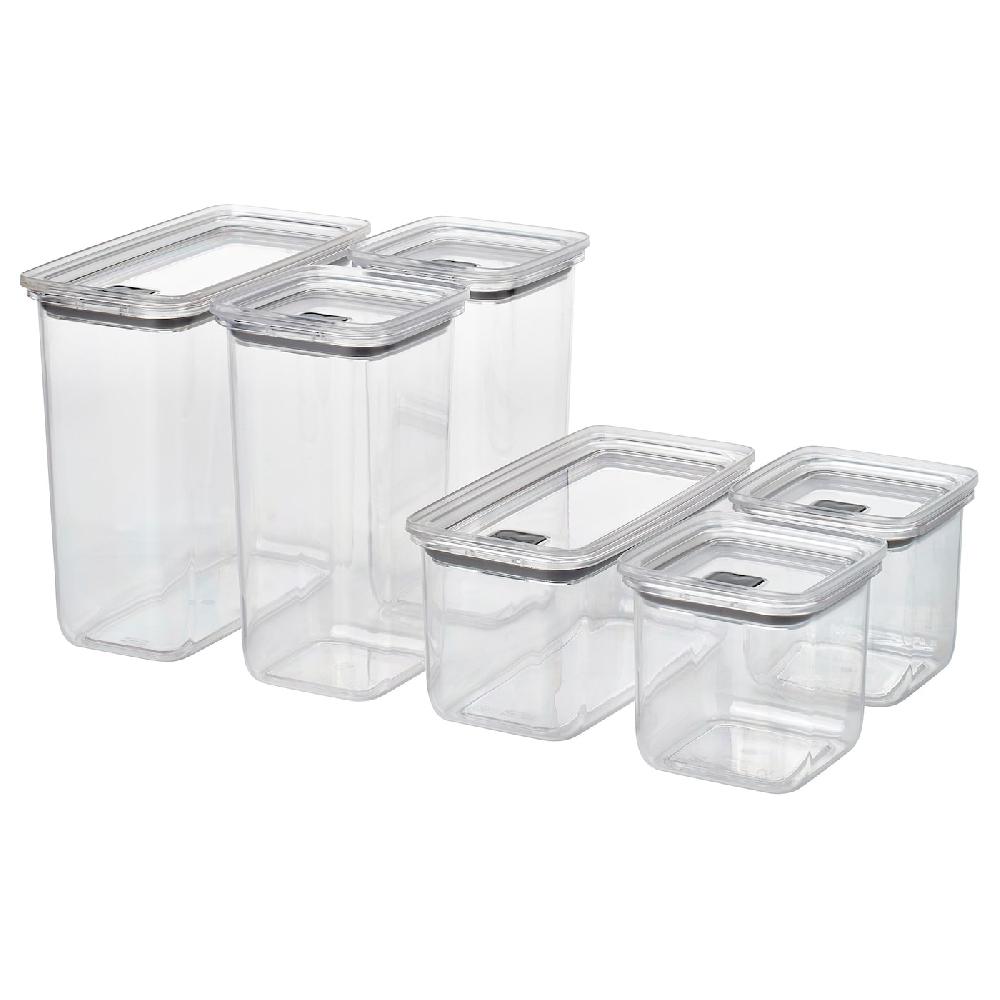 IKEA KORALLVIPPA Vorratsbehälter mit Deckel 6er-Set transparent