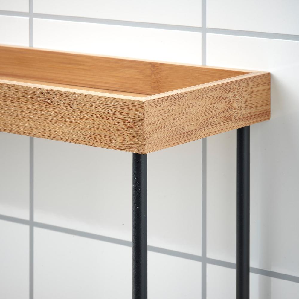 IKEA NÅLBLECKA Miniregal für Arbeitsplatte Metall/Bambus 38x13x28 cm Vierteljährliche Förderung
