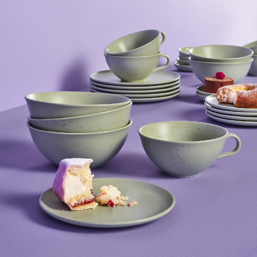 IKEA MOSSMAL Dessertteller Punkte/hellgrün 18 cm Im Verkauf