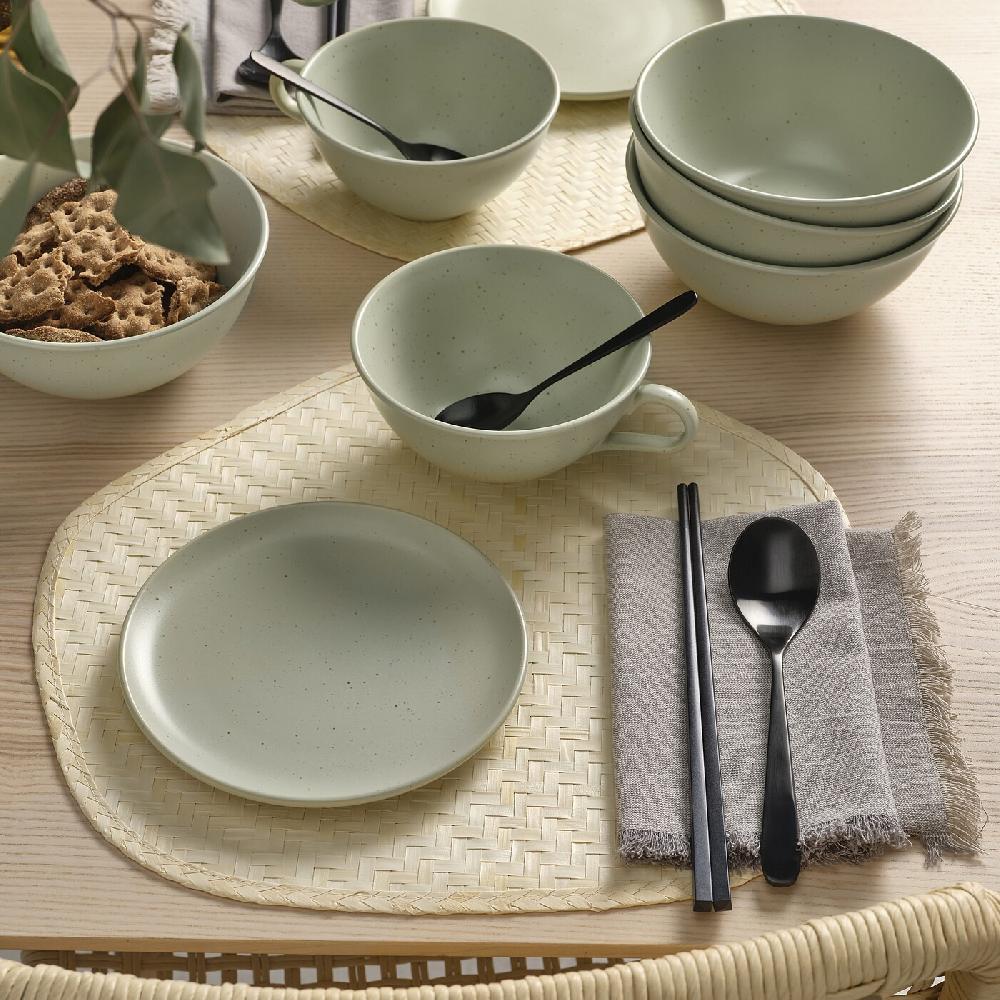 IKEA MOSSMAL Dessertteller Punkte/hellgrün 18 cm Im Verkauf