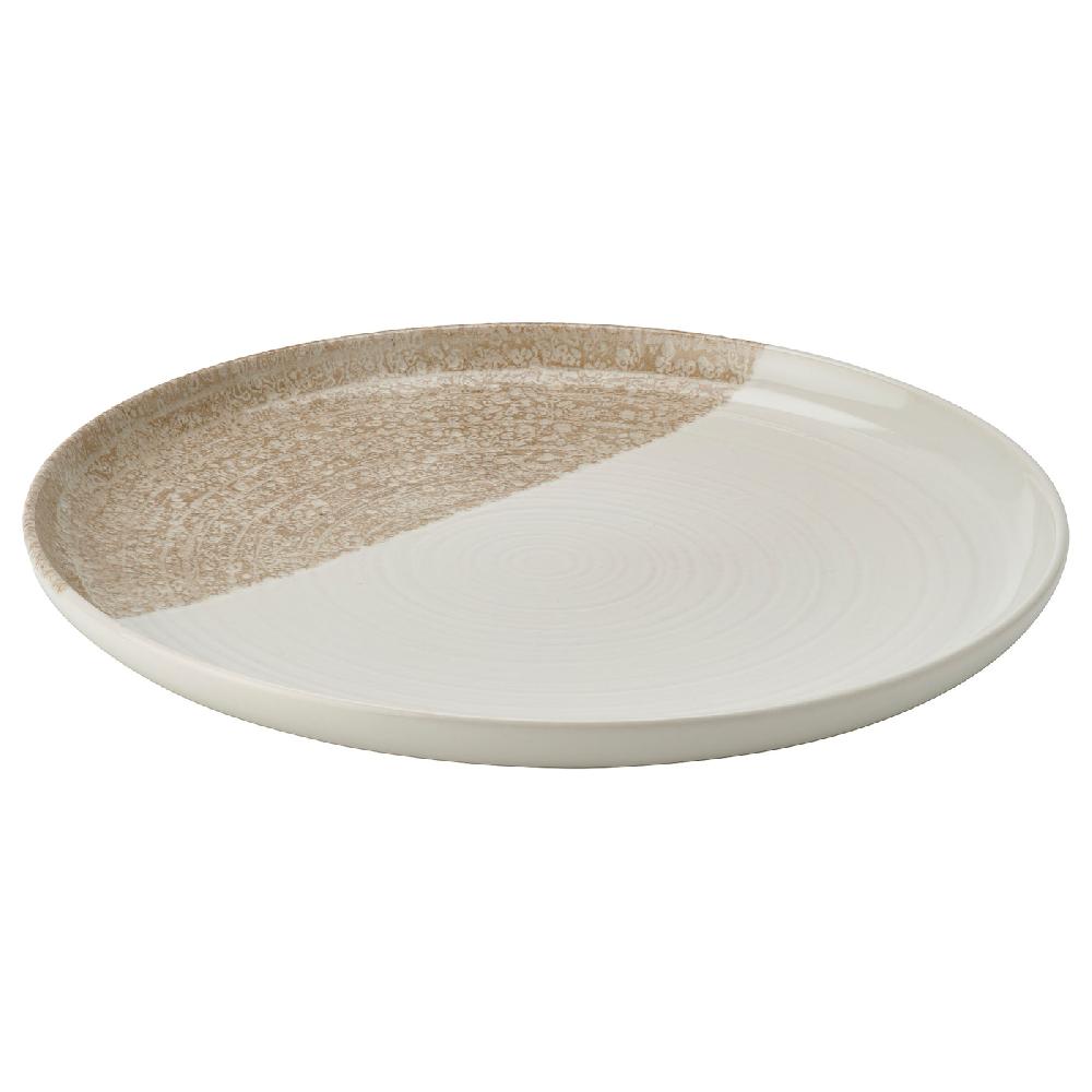 IKEA KRUSTISTEL Teller gemustert/hellbeige 25 cm