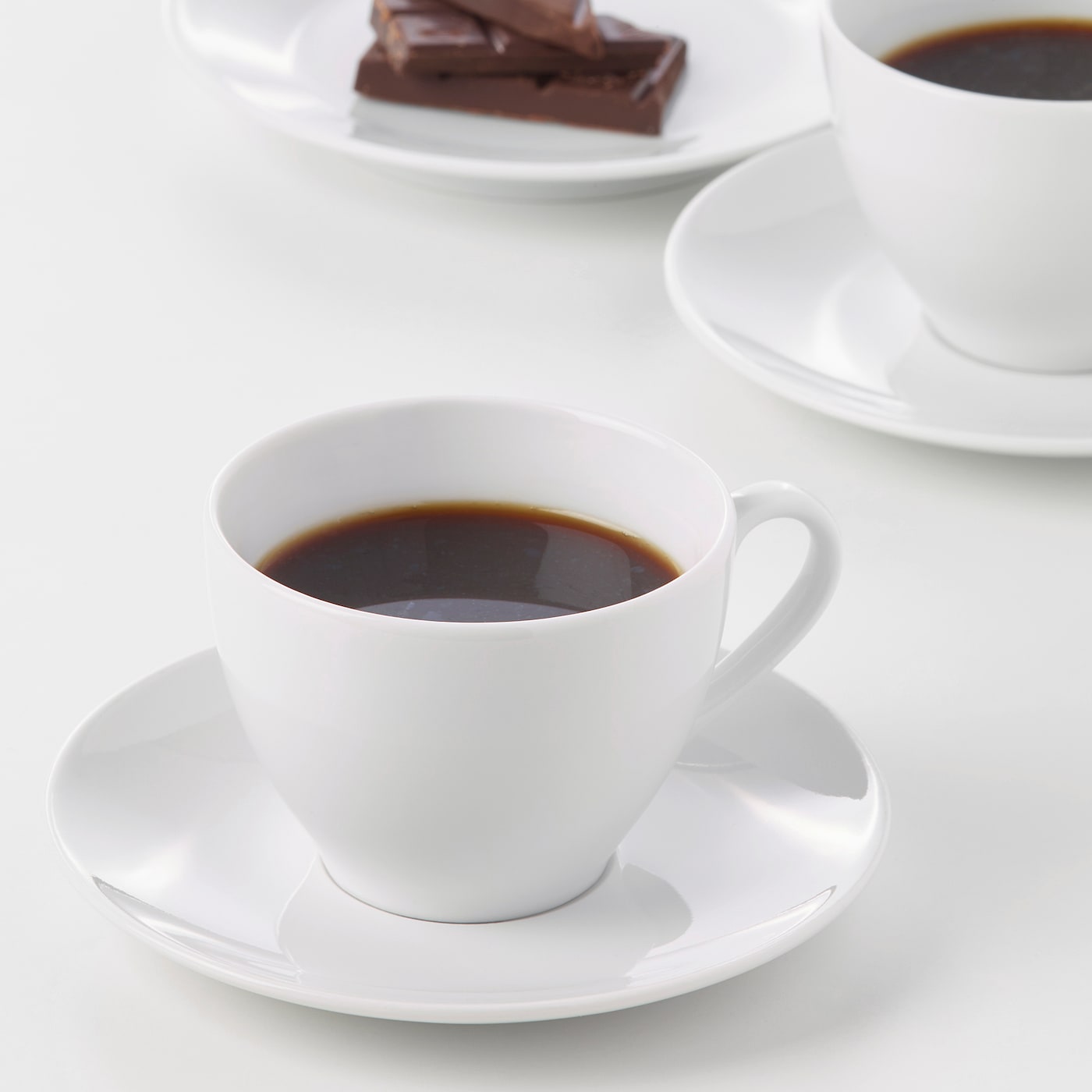IKEA VÄRDERA Kaffeetasse und Untertasse weiß 20 cl Schlussverkauf