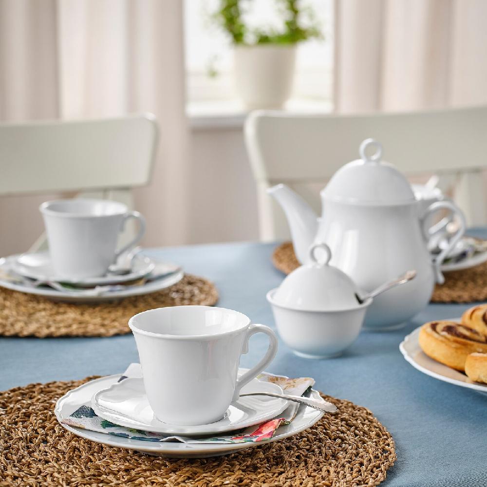 IKEA UPPLAGA Tasse mit Untertasse weiß 23 cl Meist gekauft