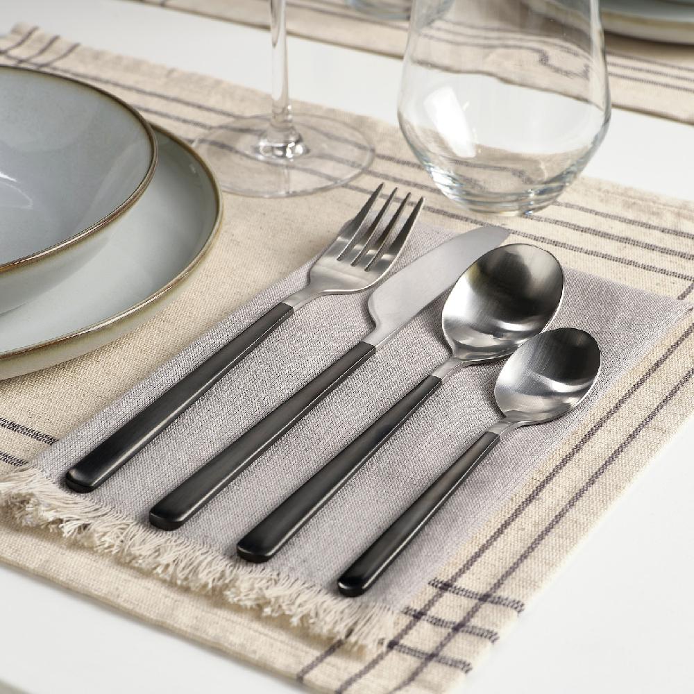 IKEA LÖFTESRIK Besteck 24-tlg. schwarz/Edelstahl Satin Letzter Tag