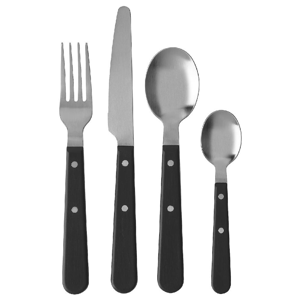 IKEA LIVNÄRA Besteck 24-tlg. schwarz