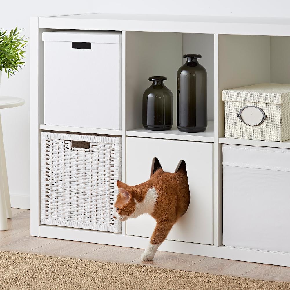 IKEA KALLAX Katzenhaus weiß 33x33 cm Auslauf