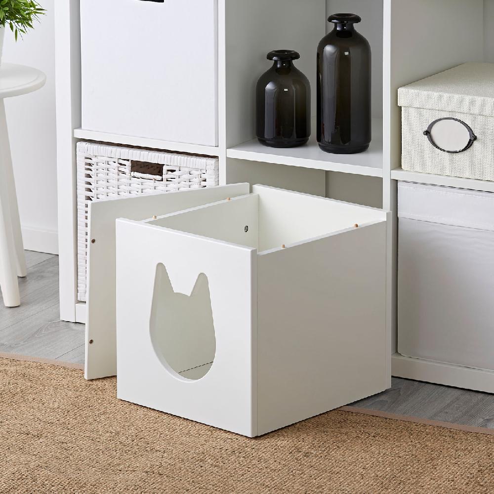 IKEA KALLAX Katzenhaus weiß 33x33 cm Auslauf
