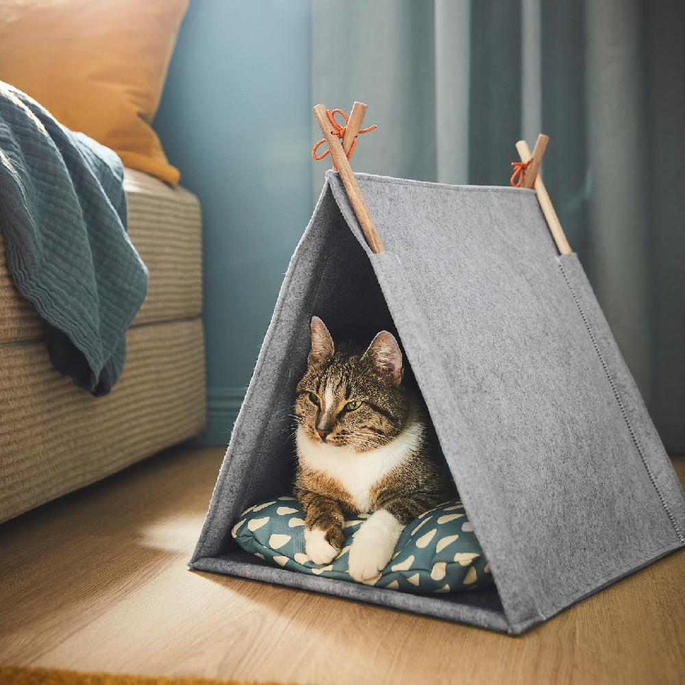 IKEA UTSÅDD Katzenhaus grau/Filz Angebote
