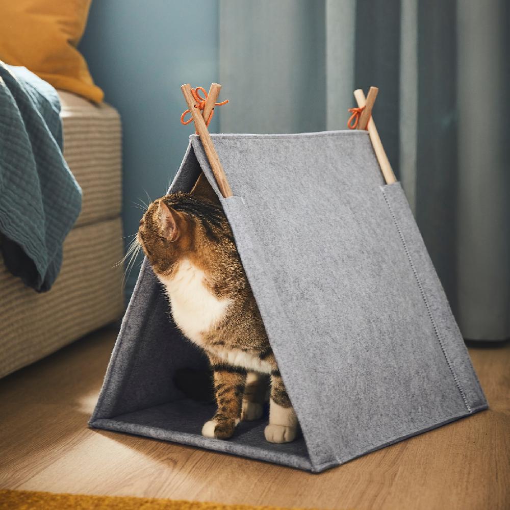 IKEA UTSÅDD Katzenhaus grau/Filz Angebote