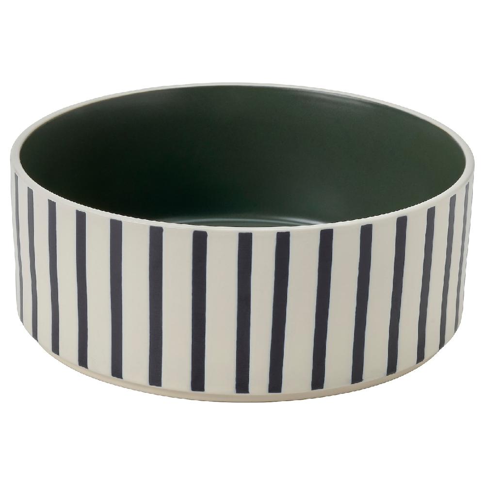 IKEA UTSÅDD Napf für Haustier Streifen schwarzblau/graugrün 19 cm