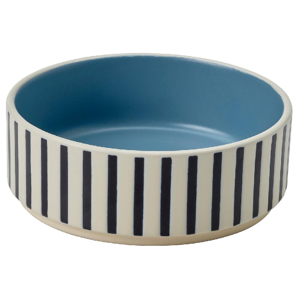 IKEA UTSÅDD Napf für Haustier Streifen schwarzblau/graublau 11 cm