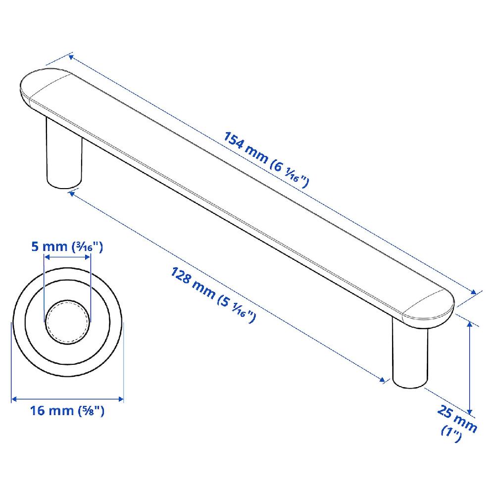 IKEA NYDALA Griff schwarz 154 mm Heißer Verkauf