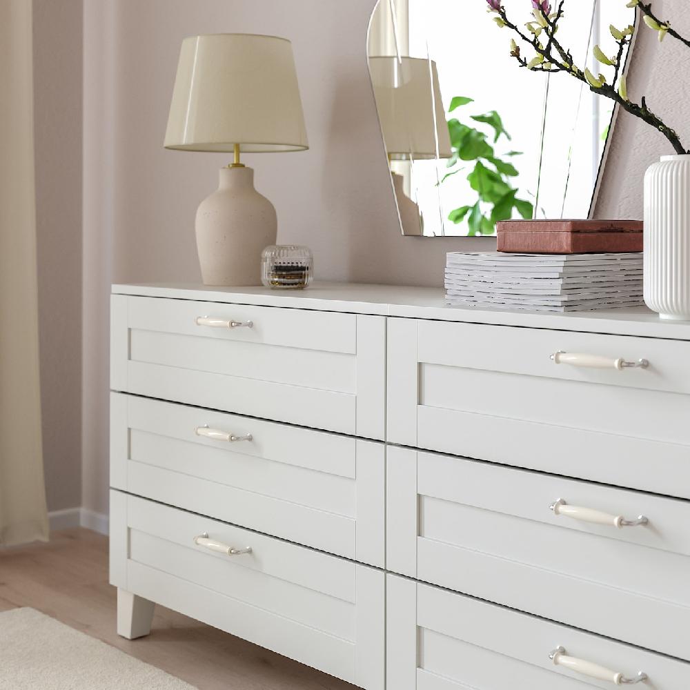 IKEA KLINGSTORP Griff elfenbeinweiß/verchromt 141 mm Exklusive Angebote