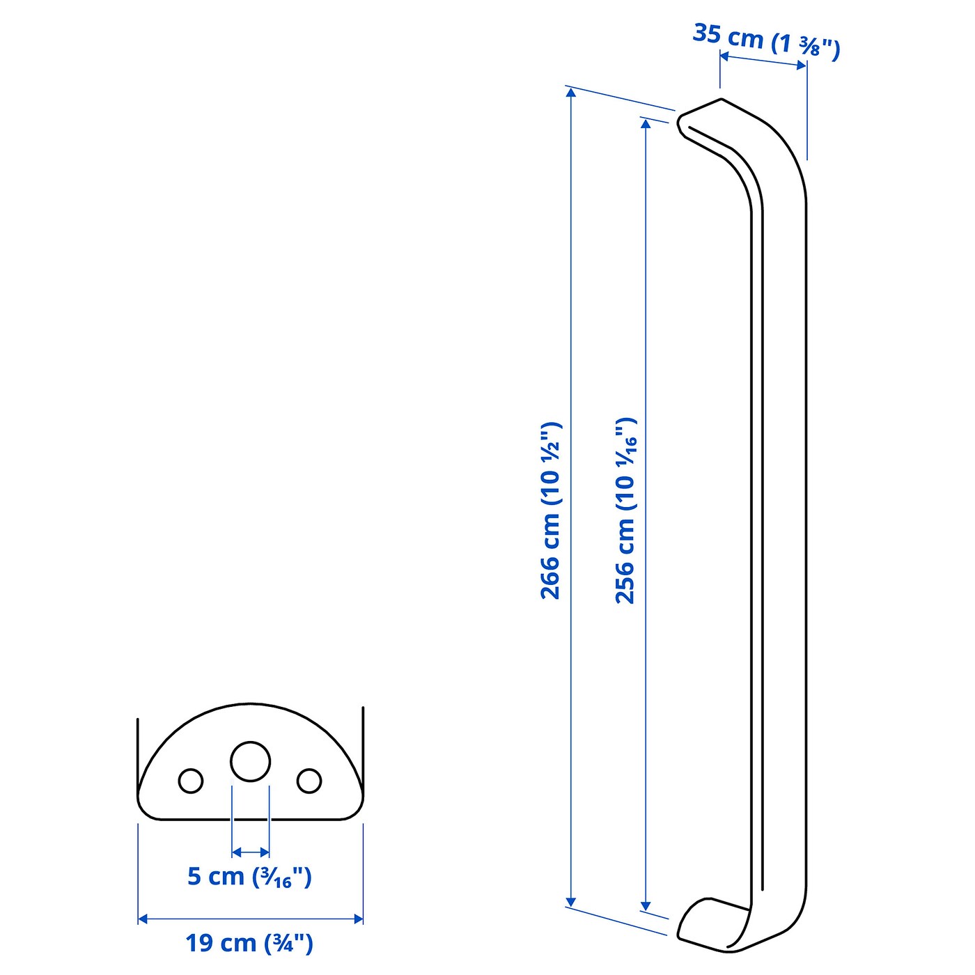 IKEA KALERUM Griff stahlfarben 266 mm Kauf eins, bekomm eins gratis