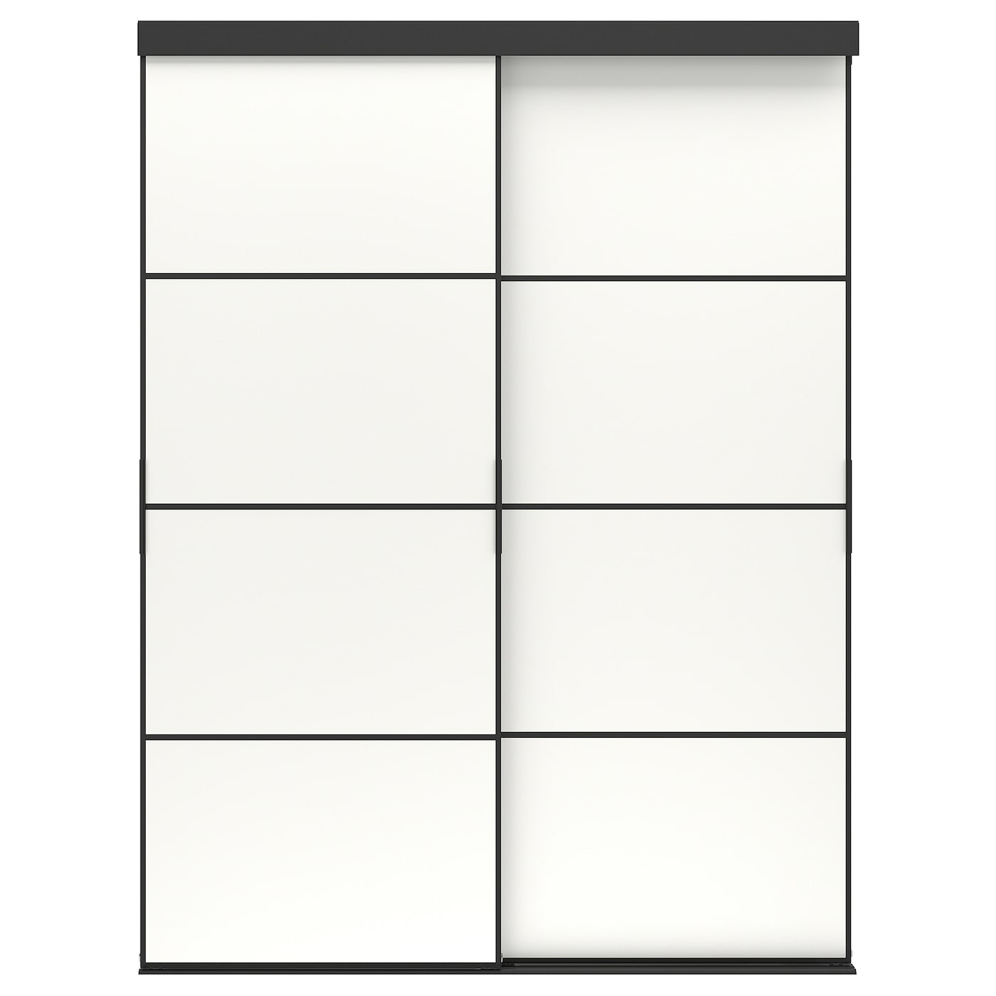 IKEA SKYTTA / MEHAMN Schiebetür-Kombination schwarz/doppelseitig weiß 152x205 cm