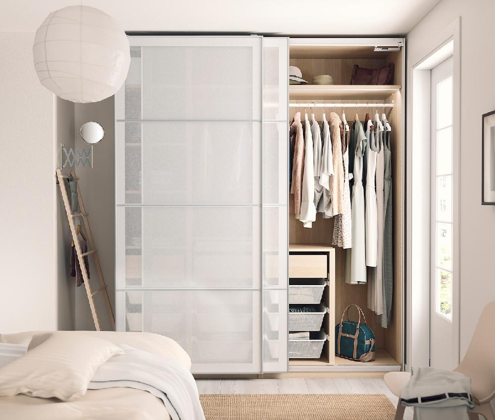 IKEA SVARTISDAL 4 Paneele f Schiebetürrahmen weiß Papiereffekt 75x236 cm Günstiger Verkauf