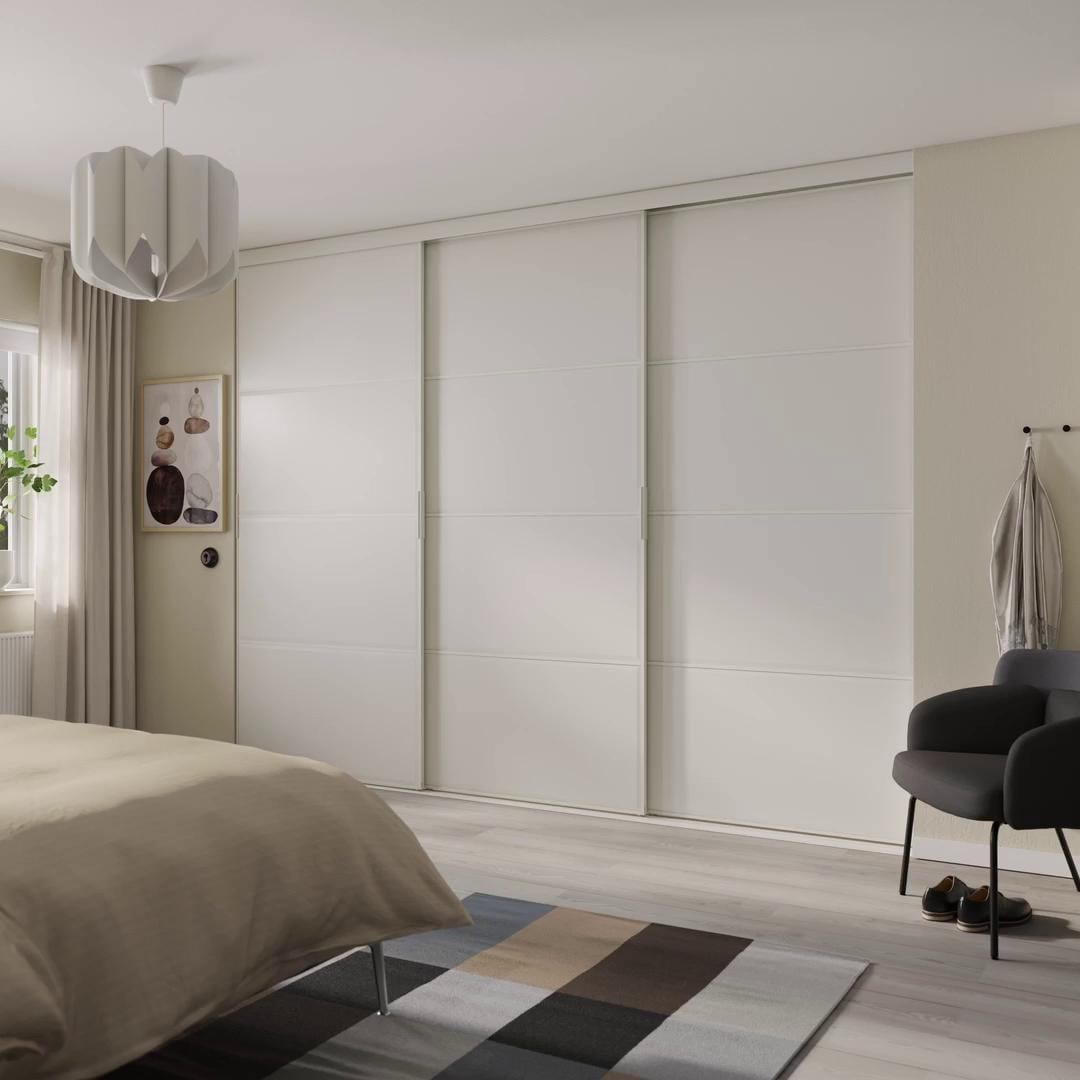 IKEA SKYTTA / BOAXEL Kleiderschrank+Schiebetüren begehb. weiß/Tjörhom weiß 301x115x240 cm Meist gekauft