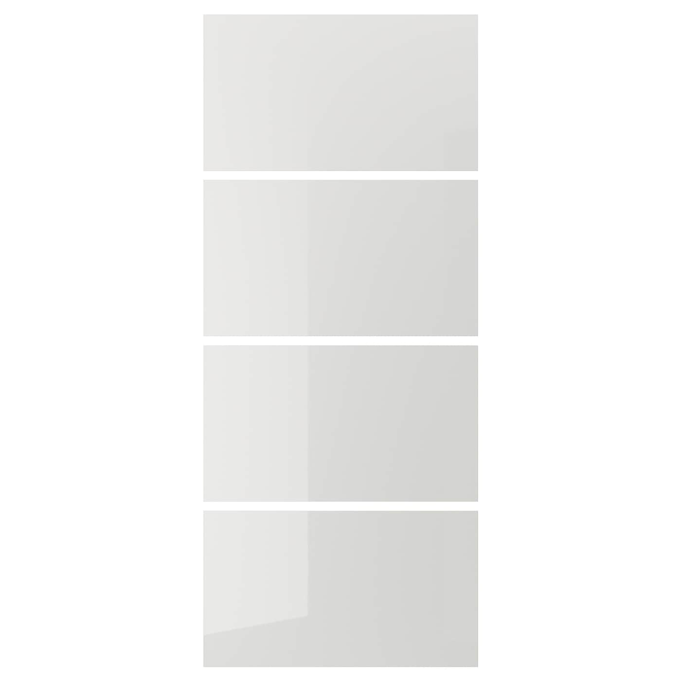 IKEA HOKKSUND 4 Paneele f Schiebetürrahmen Hochglanz hellgrau 100x236 cm
