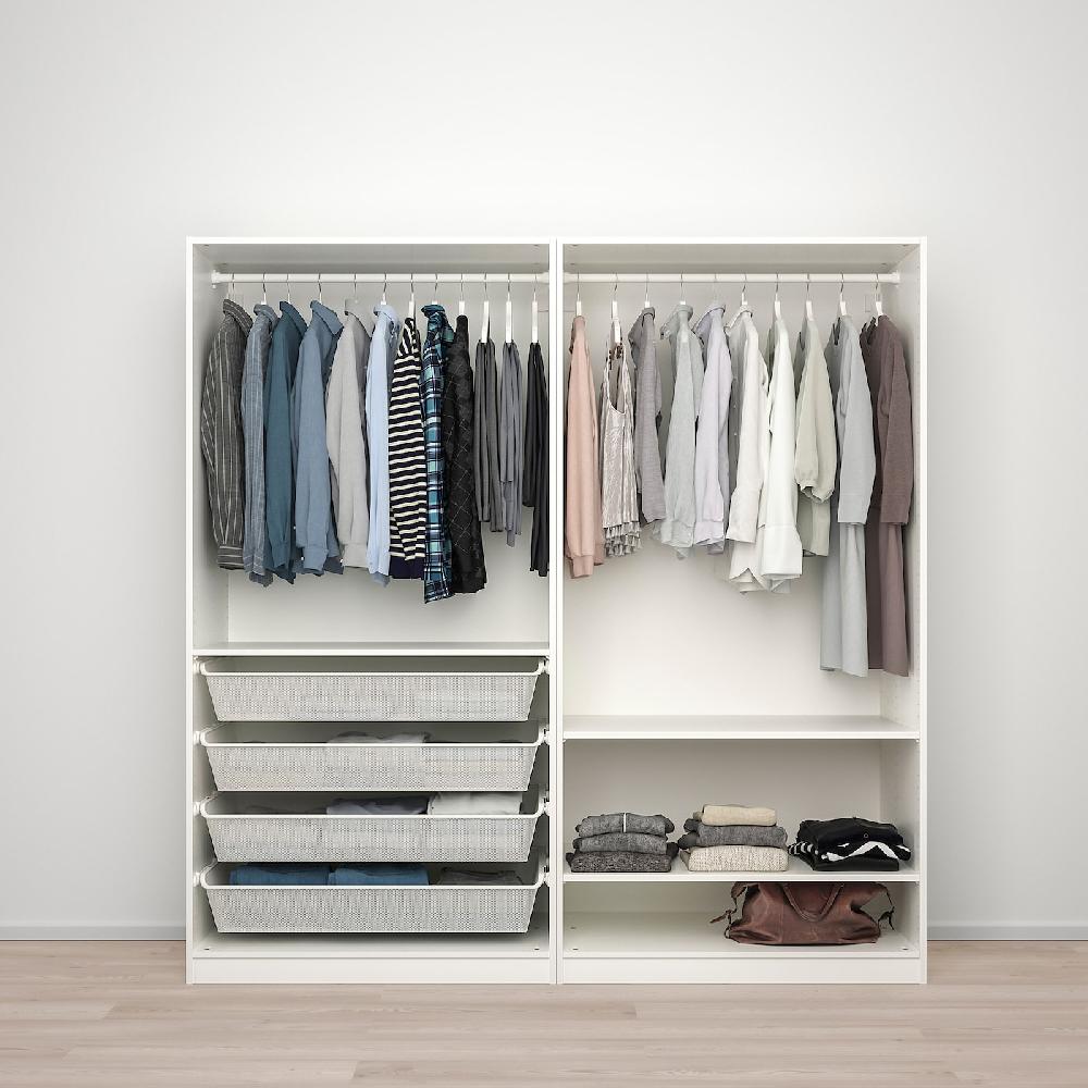 IKEA SKYTTA / PAX Kleiderschrank+Schiebetüren begehb. schwarz/Hokksund Hgl hgra 226x160x205 cm Versandkostenfrei