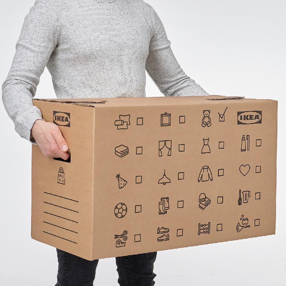 IKEA DUNDERGUBBE Umzugskarton braun 64x34x40 cm/80 l Flash Sale