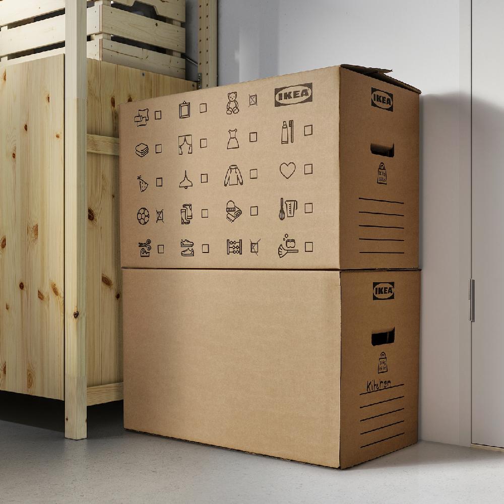 IKEA DUNDERGUBBE Umzugskarton braun 64x34x40 cm/80 l Flash Sale