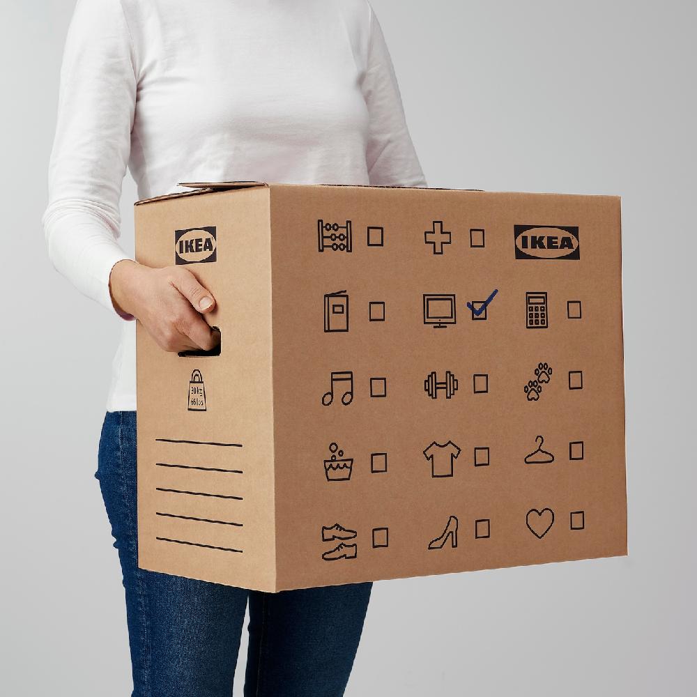 IKEA DUNDERGUBBE Umzugskarton braun 50x31x40 cm Begrenztes Angebot