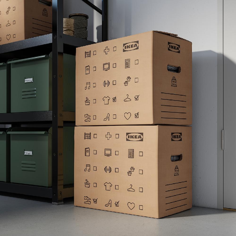 IKEA DUNDERGUBBE Umzugskarton braun 50x31x40 cm Begrenztes Angebot