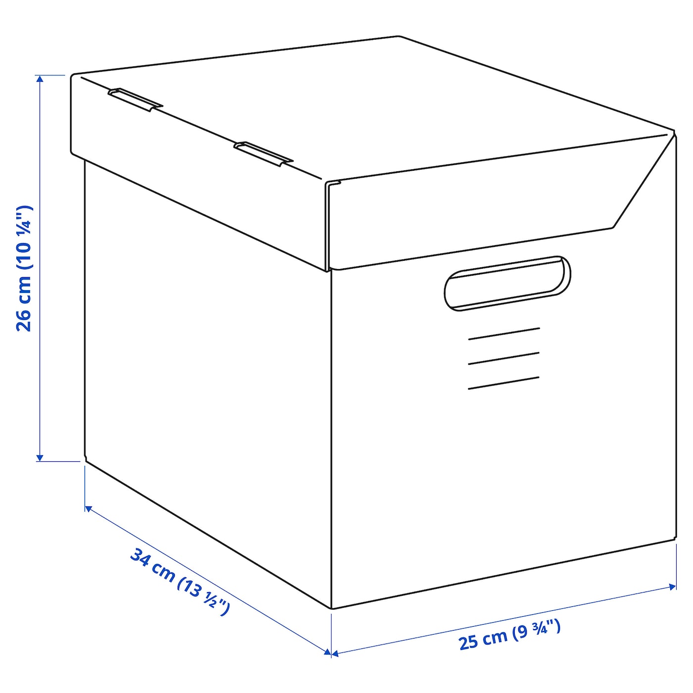 IKEA PAPPIS Box mit Deckel braun 25x34x26 cm Online Shopping