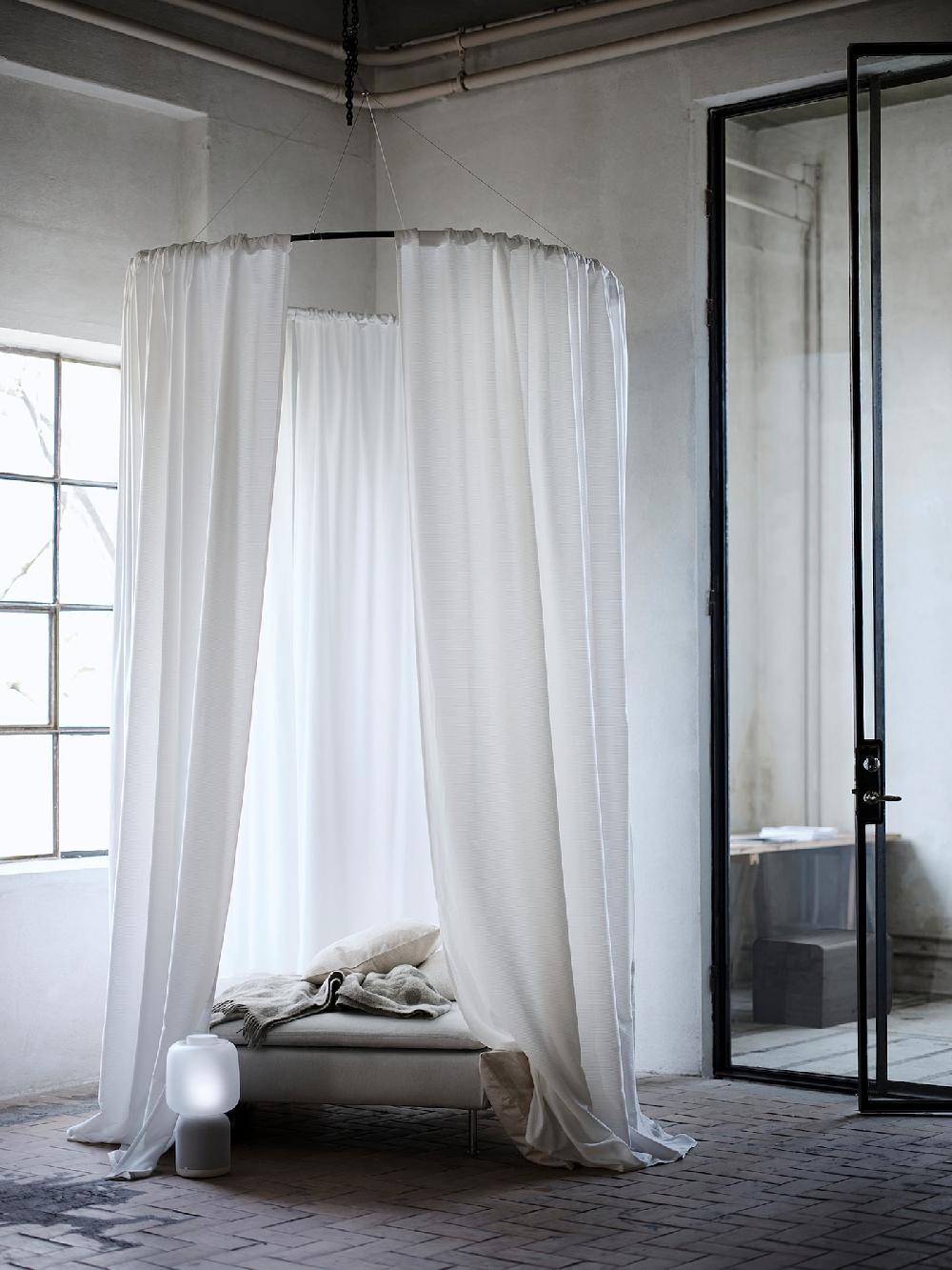 IKEA GUNNLAUG Gardine geräuschdämmend weiß 145x300 cm Nur für heute